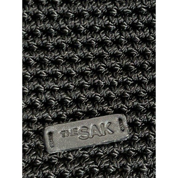 The‎ Sak Elliott Luca Crochet Bag Double Leather Handles NWOT Black - Picture 6 of 7